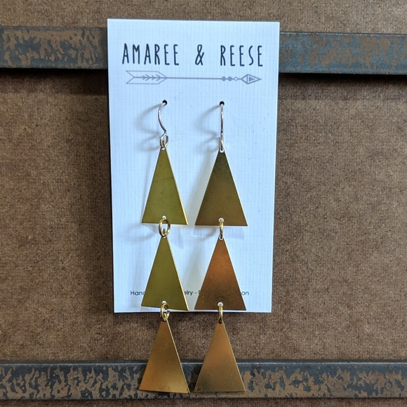 Amaree & Reese Jewelry - Amaree & Reese raw brass handmade earrings. Amaree & Reese Jewelry - Amaree & Reese raw brass handmade earrings.